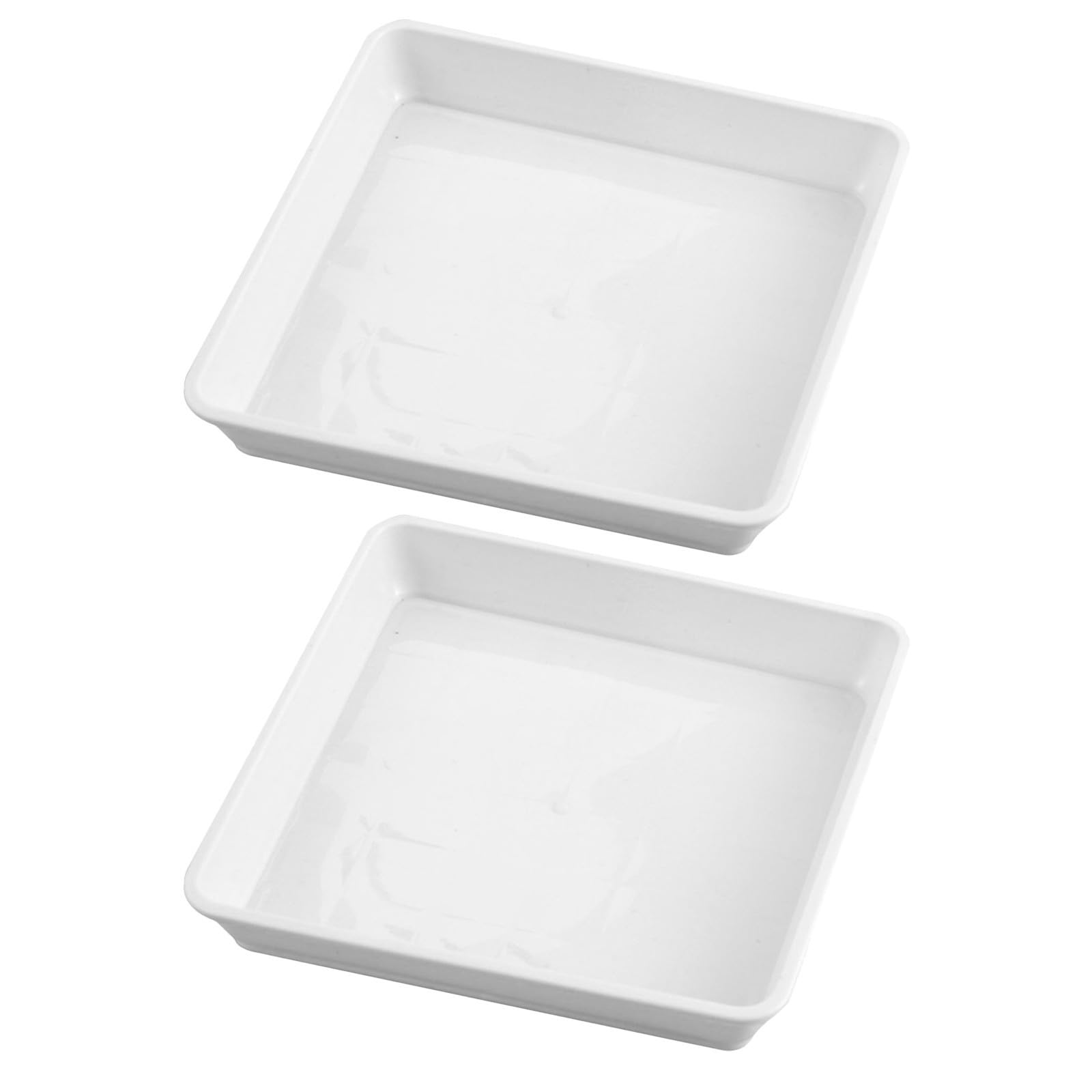 Bac de drainage pour pots de plantes carré en plastique 41x41 cm Lot de 2