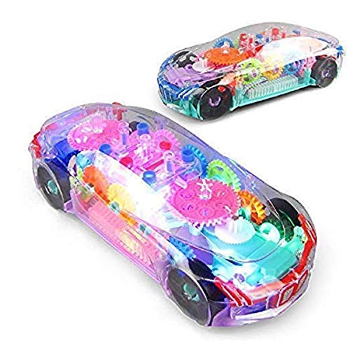 Image of Vikrida 360 Degree Rotating Transparent Concept Racing Car with 3D Flashing Led Light Music for Kids 3+Ages , Electric Cars Toys for Children Kids Toys Gift