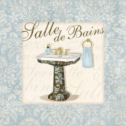 Sink French Bathroom Classic Sign Advertisement France Classy Ad Picture Bathroom Wall Art 12X12