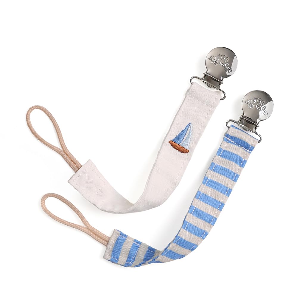 Itzy Ritzy Fabric Pacifier Strap – Universal Pacifier Clip Attaches to Clothing, Strollers & Bags - Keeps Pacifiers, Teethers & Toys Secure & Within Reach - Pack of 2 (Bows & Floral)