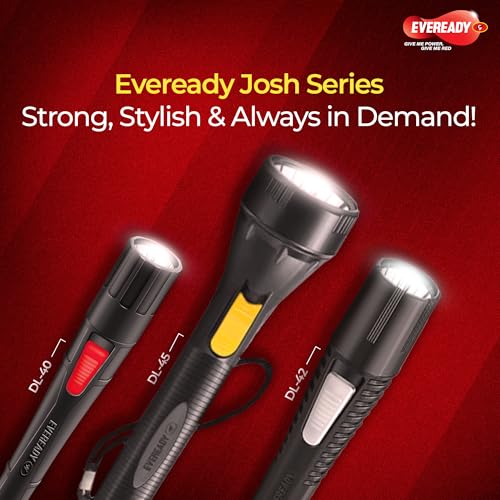 Image of EVEREADY DL47 Mega Josh, 0.75W Emergency Torch, Durable ABS Plastic Body, Bright White LED Torch, Powered by 3xAA Eveready Batteries, Pack of 8