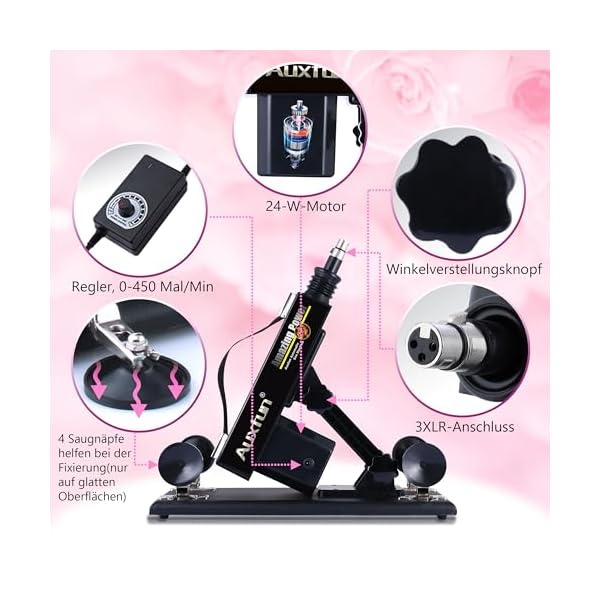 Automatische Sexmaschine Liebesmaschine mit per App gesteuertem stoßendem Dildo-Sexspielzeug für Männer und Frauen, verstellbare Erwachsenen-Masturbationsmaschine mit 8 Anhängen für 3XLR-Anschluss – Bild 4