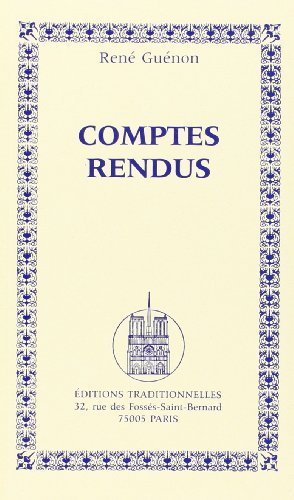 livre Les comptes-rendus de R. Guenon (2000) Broché