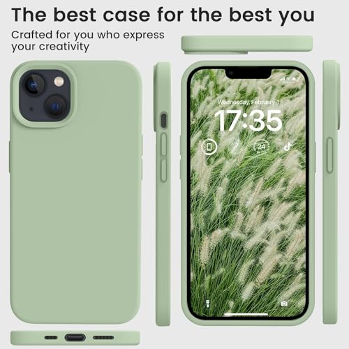 Image of MIDOS Back Cover Compatible with iPhone 14 Plus Case Liquid Silicone Full Protection Shock Proof Back Cover for iPhone 14 Plus (S Green)