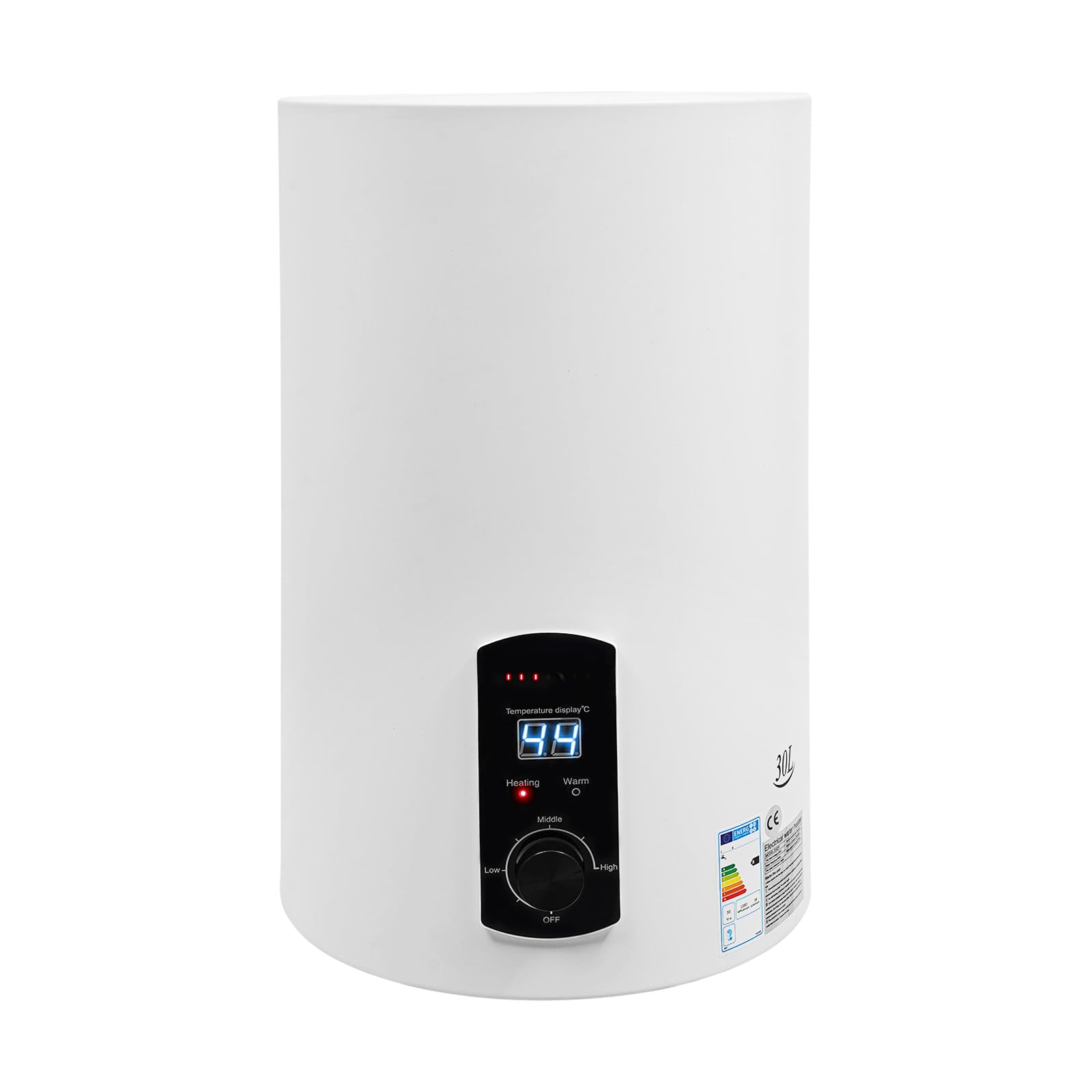 Serbatoio acqua calda da 30 l, 2000 W, scaldabagno elettrico, temperatura dell'acqua 30 – 75 °C, scaldabagno con soffione per cucina, bagno, hotel