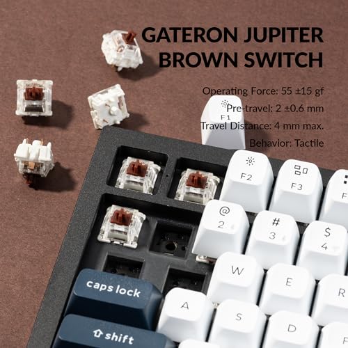 Image of Keychron Q3 Max Wireless Custom Mechanical Keyboard, Full Aluminum 2.4 GHz Bluetooth QMK TKL Layout RGB with Hot-swappable Gateron Brown Switch Compatible with Mac Windows Linux