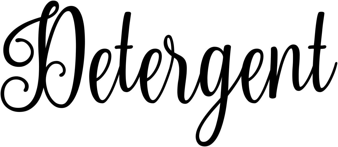 Detergent Vinyl Sticker - Laundry Room Decor Home - 5.75w x 2.5h inches - Die Cut Decal - Fancy - White