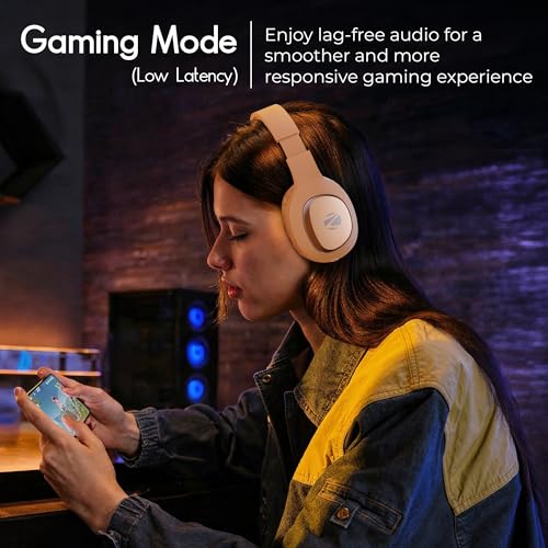 Image of Zebronics Thunder Neo (2026 Upgrade) Wireless Headphone, BT v6.0, True 50hrs Playback, 40mm Driver, ENC, Rapid Charge, Gaming Mode, Dual Pairing, 3 EQ Modes, AUX, Voice Assistant (Orange)