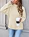 ZESICA Women's Turtleneck Batwing Sleeve Loose Oversized Chunky Knitted Pullover Sweater Jumper Tops,Apricot,Medium