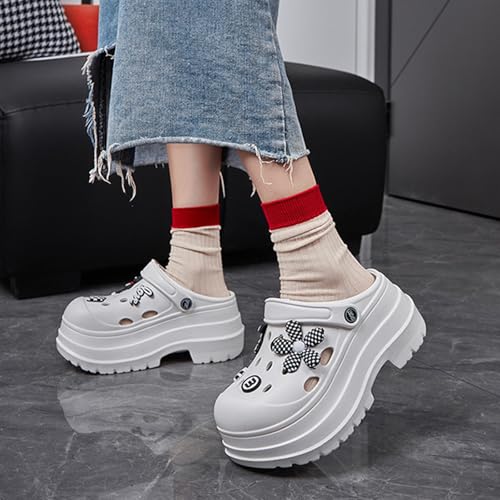 Fashion Women's Platform Clogs Anti Slip Slippers Beach Sandals Gardeners Clogs High Heel Mule Cloud Slippers Gardening Shoes2