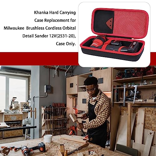 Khanka Hard Carrying Case Replacement for Milwaukee Brushless Cordless Orbital Detail Sander 12V(2531-20),Case Only. - Image 4