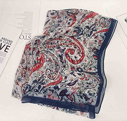 Image of Pokeedioty Scarfs for Women Lightweight Scarves Elegant Floral Pattern Sheer Scarfs Shawls Wraps