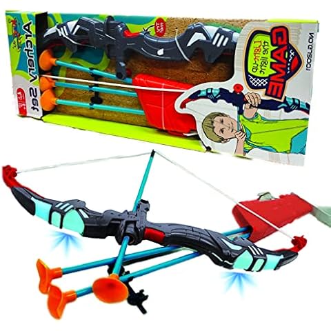 kidoloop Children Archery Bow Arrow Set with Quiver Outdoor Play 3 Suction Arrows Bow with LED Light for Kids Shooting Set Gift For Kids Cover