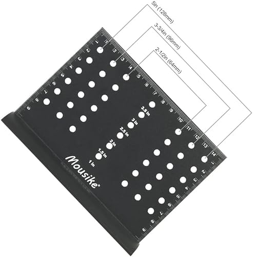 Miniatura 2 de Mousike Plantilla de metal para tirar de gabinete, plantilla de montaje de taladro para puertas y cajones de gabinete (negro, 1 unidad)