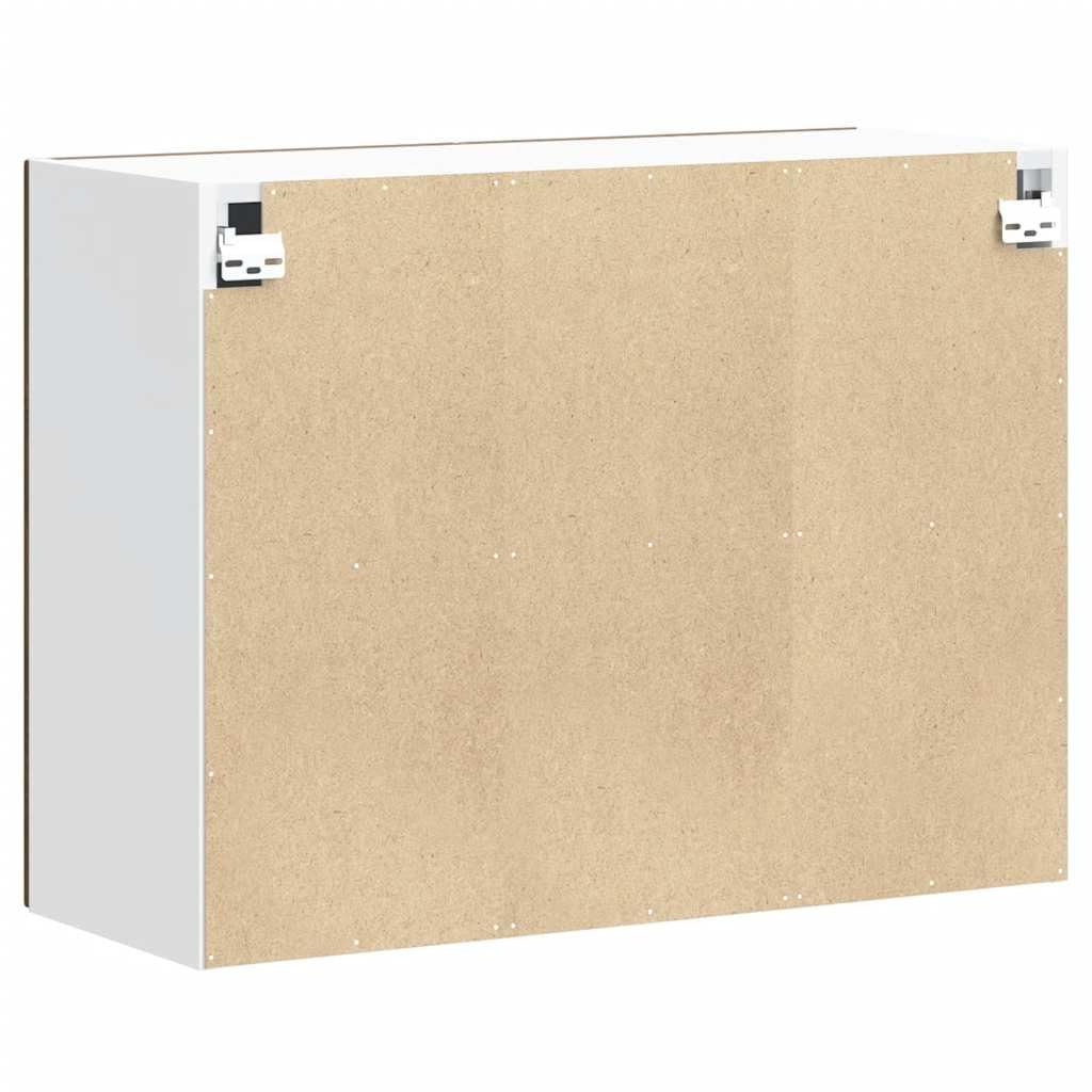armario de pared de cocina Lucca, aspecto de roble marrón, material de madera, 80 x 31 x 60 cm, montaje en pared, mucho espacio de almacenamiento para porcelana, material duradero, fácil de