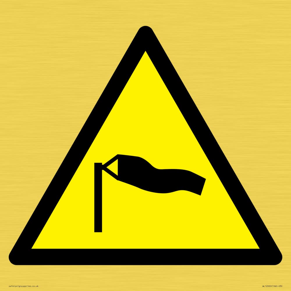 W064 Warning: Strong winds Sign - 300x300mm - S30
