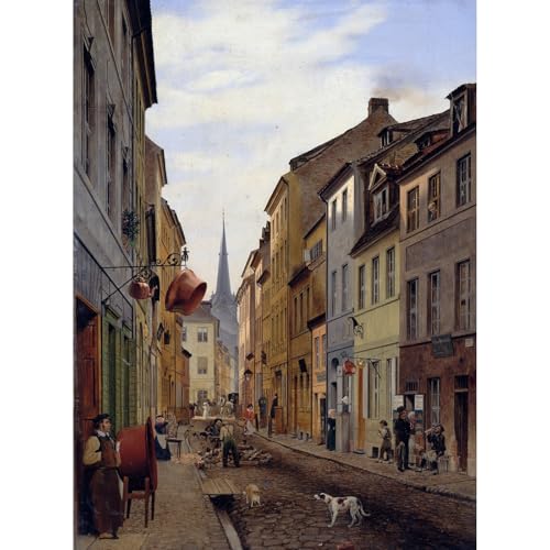 Scène de rue Eduard Gaertner impression giclée ARTICULOZY pour salon élégant