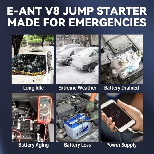 E-Ant V8 10000A Peak Car Jump Starter, 12V/24V Heavy Duty Jump Starter Battery Pack For All Gas & All Diesel Engine thumb #6
