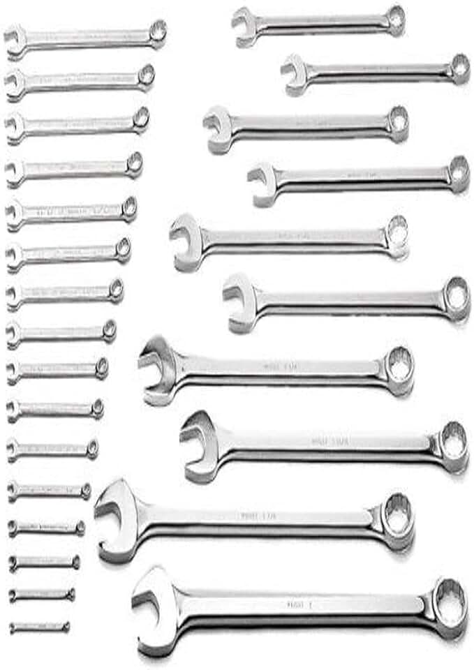 Wright Tool 726 12 Point Comb. Wrench Set, 1/4"-2" (26-Piece)