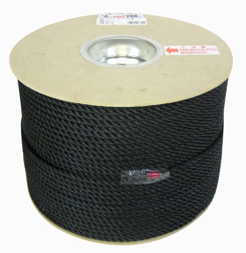 ユタカメイク PEカラーロープドラム巻 ブラック 6mm×200m RE-104