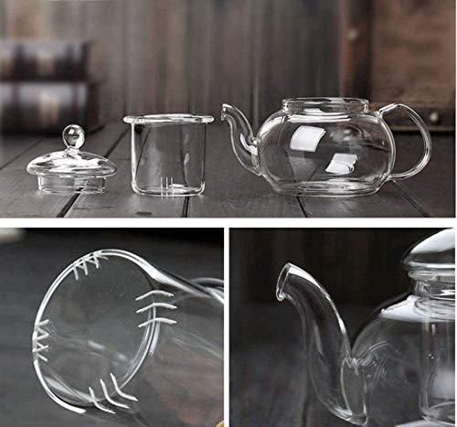 Bule de vidro 250ml Uma xícara de bule de chá pequeno com infusor de vidro Resistente ao calor para