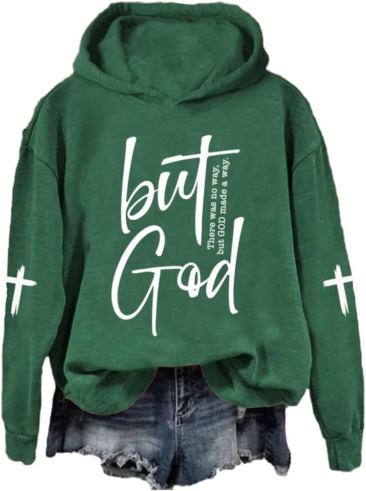 But God Sweatshirt Women Christian Gifts for Women Faith Sweatshirts for Women Loose Fit Christian Sayings Shirt
