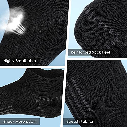 Image of Airacker Ankle Athletic Running Socks Cushioned Breathable Low Cut Sports Tab Socks for Men and Women (6 Pairs)