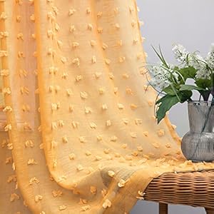 Koufall Strukturierte Pompon-Vorhänge 2er-Set