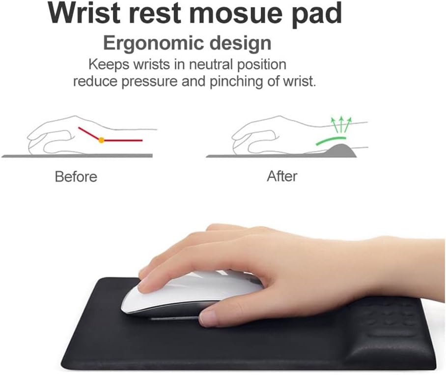 Ergonomic Padded Pad with Wrist Rest Memory Foam Soft Comfortable Support Cushion
