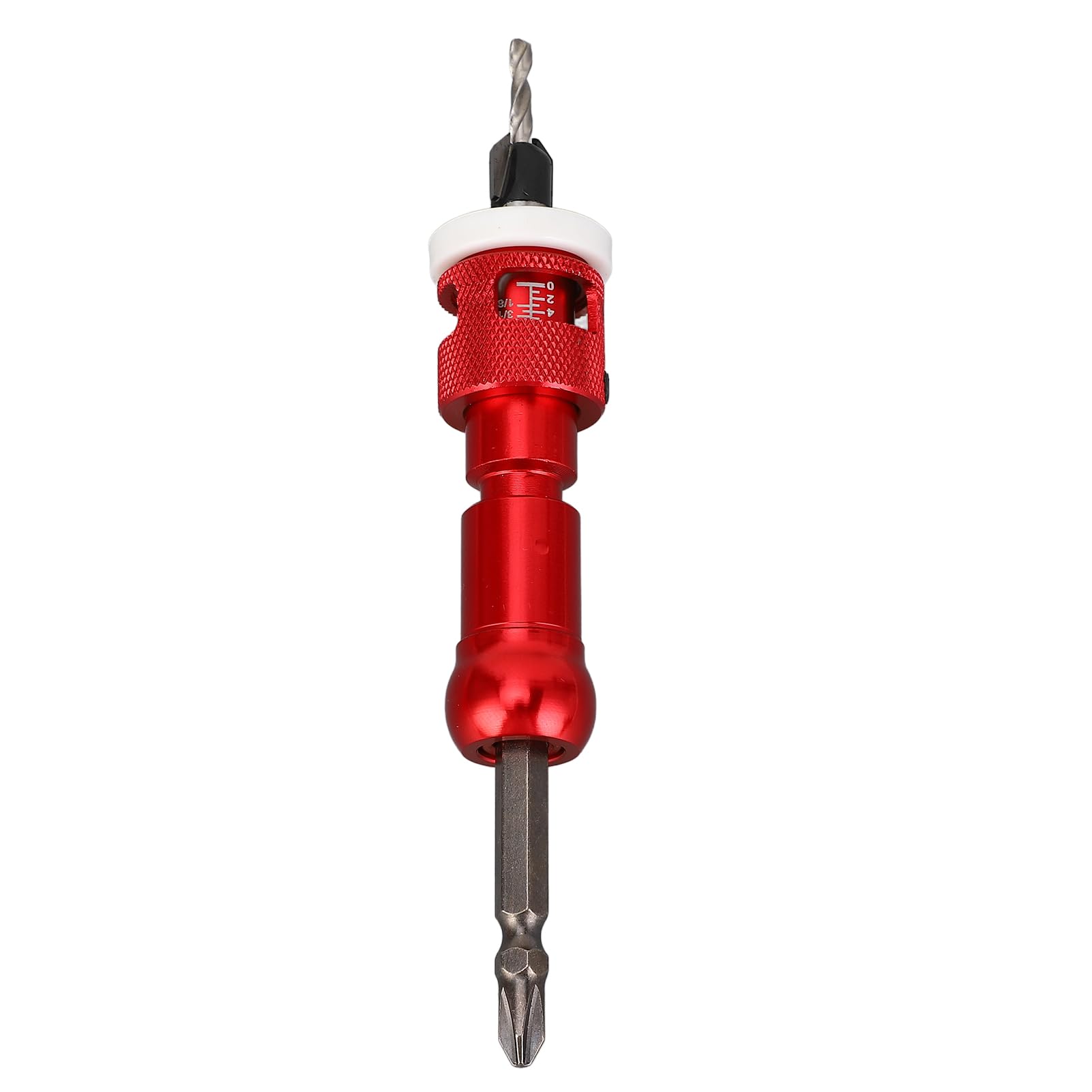Juego de Brocas Avellanadoras para Madera, con Topes de Profundidad Ajustables y Punta de Carburo de 82 Grados, Incluye 5 Brocas HSS M2 Cónicas con Vástago Hexagonal de Liberación