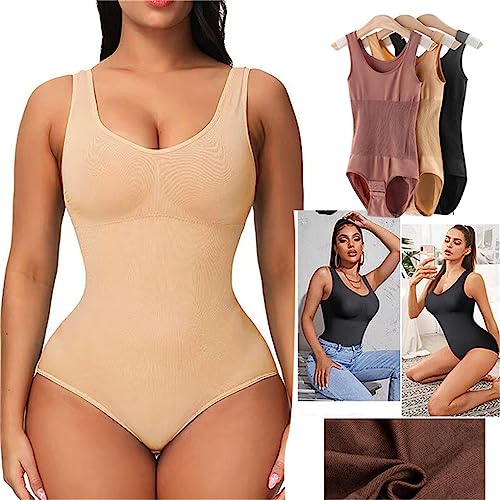 Dninmim Modelador feminino sólido com decote em U e controle de barriga calcinha espartilho, Cor 6,