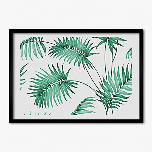 Cadre photo 70x50 cm Tulup pour habiller un mur vide avec des feuilles tropicales