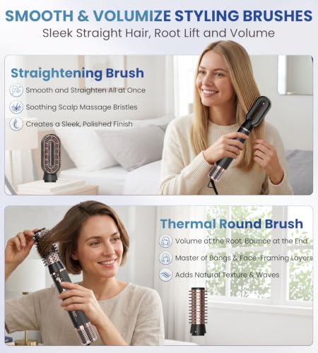 FMZ 7-in-1 Air Wrap Hair Styler, Ionic Blow Dryer Brush & Curler - image 8