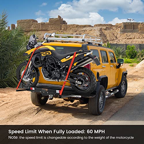Goplus AT4338+XIN Motorcycle Hitch Carrier, 600Lbs Motorcycle Carrier Hitch Mount With Loading Ramp, Ratchet Straps, Dirt Bike Trailer thumb #8