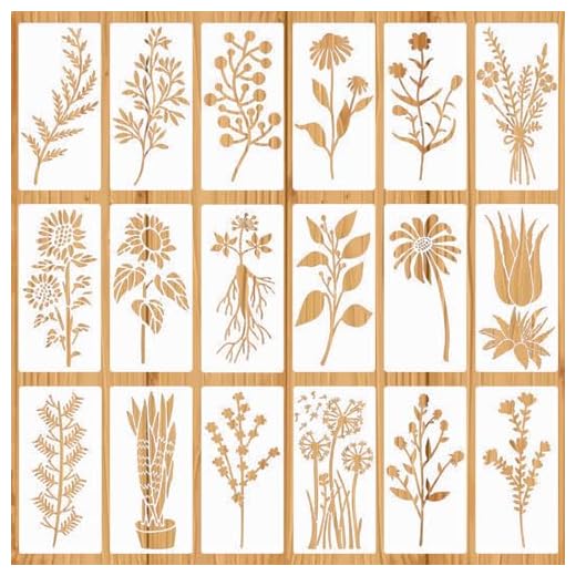 plantilla de hojas de plantas, 18 Piezas Plantillas de Hojas para Pintar Niños Reutilizables, Plantillas de Dibujos de Flor para Pintar Decoración de Arte de Pared