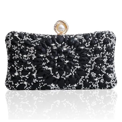 YAPAIOU Sparkly Bolsas de mão femininas para noite, bolsa de mão com strass, bolsas de mão de luxo para casamentos, festas formais de formatura, Preto
