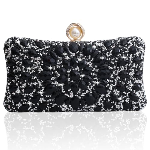 Image of Sparkly Women's Evening Clutch Purses Rhinestone Bag Luxury Handbags For Weddings Formal Prom Party