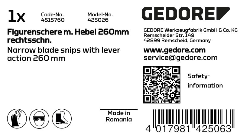 Gedore Lever Shear for Contouring 260 mm - 425026 - Image 2
