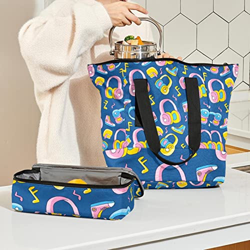 Sac fourre-tout et boîte à déjeuner isolante multicolore pour repas et téléphone