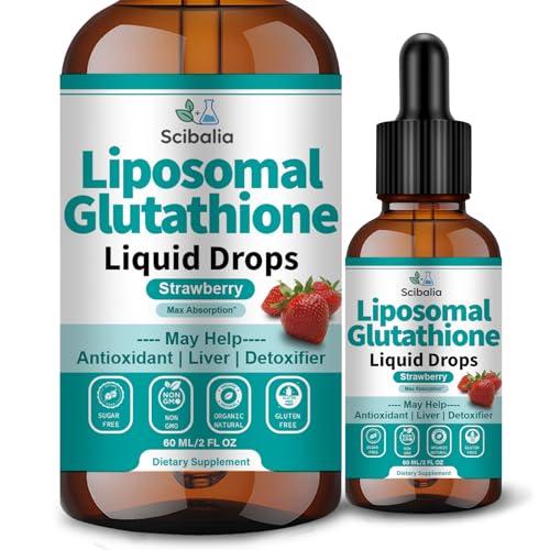 Liposomal Glutathione Supplement Liquid Drops 5-in-1 Ultra Strength L-Glutathione 1750mg w. Milk Thistle Vitamin C NAC Alpha Lipoic Acid for Skin Whitening Liver Detox Antioxidant Immune Brain Health