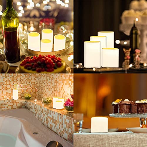 Ledback Ocean Beach Seashell Starfish Print Flameless Candles Flickering Battery Operated With Timer, Real Wax Led Pillar Candles Warm Light For Home Decor Gift(Pack Of 4) #TOP5