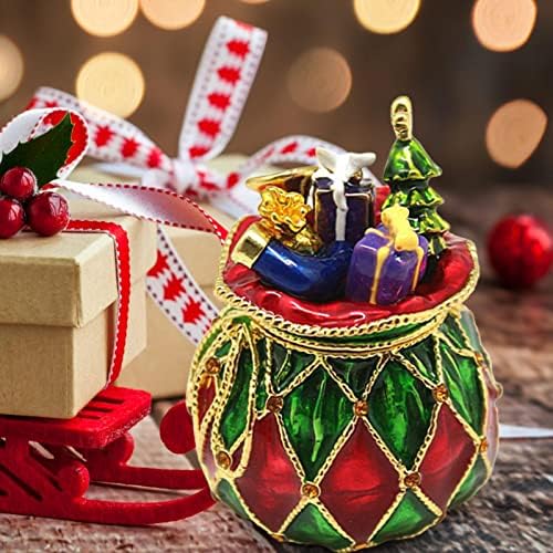 A/M Christmas Trinket Box - Jewelry Box Metal Box, Mini Treasures Chest Decorative, Small Ornaments Table Decoration