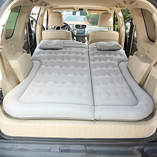 Auto Matratze, SUV Auto Luftmatratze mit Luftpumpe, 2 Kissen, Verdickte Beflockung Aufblasbare Auto Bett Kofferraum für Camping...