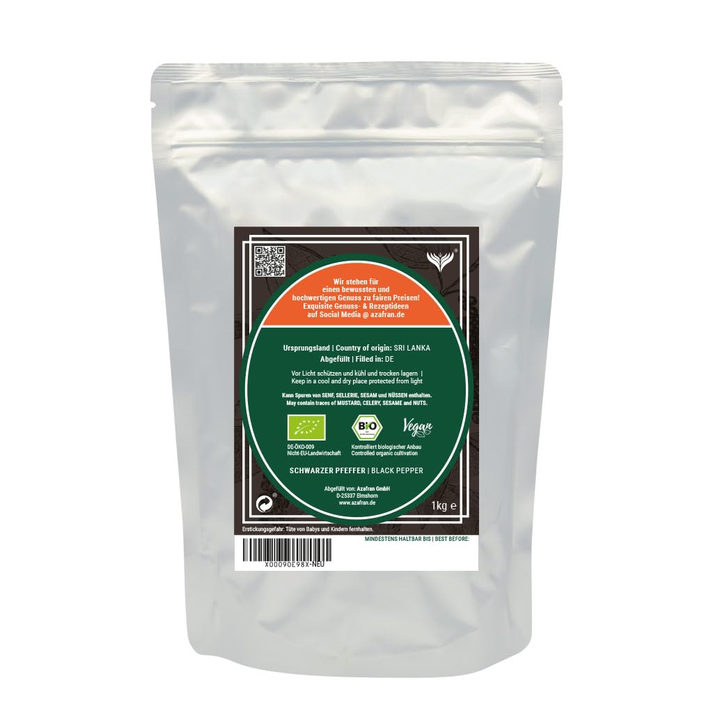 Azafran BIO Pfeffer (ganz) Sri Lanka schwarz 1kg