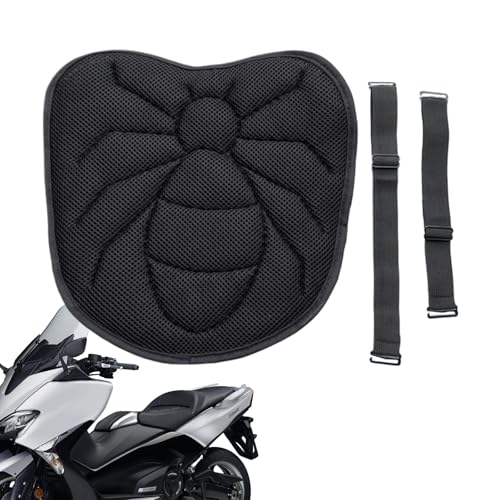 Riaisttd - de asiento de moto de ventilación, cojín resistente al desgaste, cojín de absorción de golpes con malla 3D para hombres, para conductores de scooter y dos ruedas eléctricas