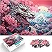 Produktbild 1000-teiliges Puzzle für Erwachsene Drachen-Tiger-Berg-Puzzle als Geschenk Stressabbau Urlaub zu Hause Zeit totschlagen 26x38cm