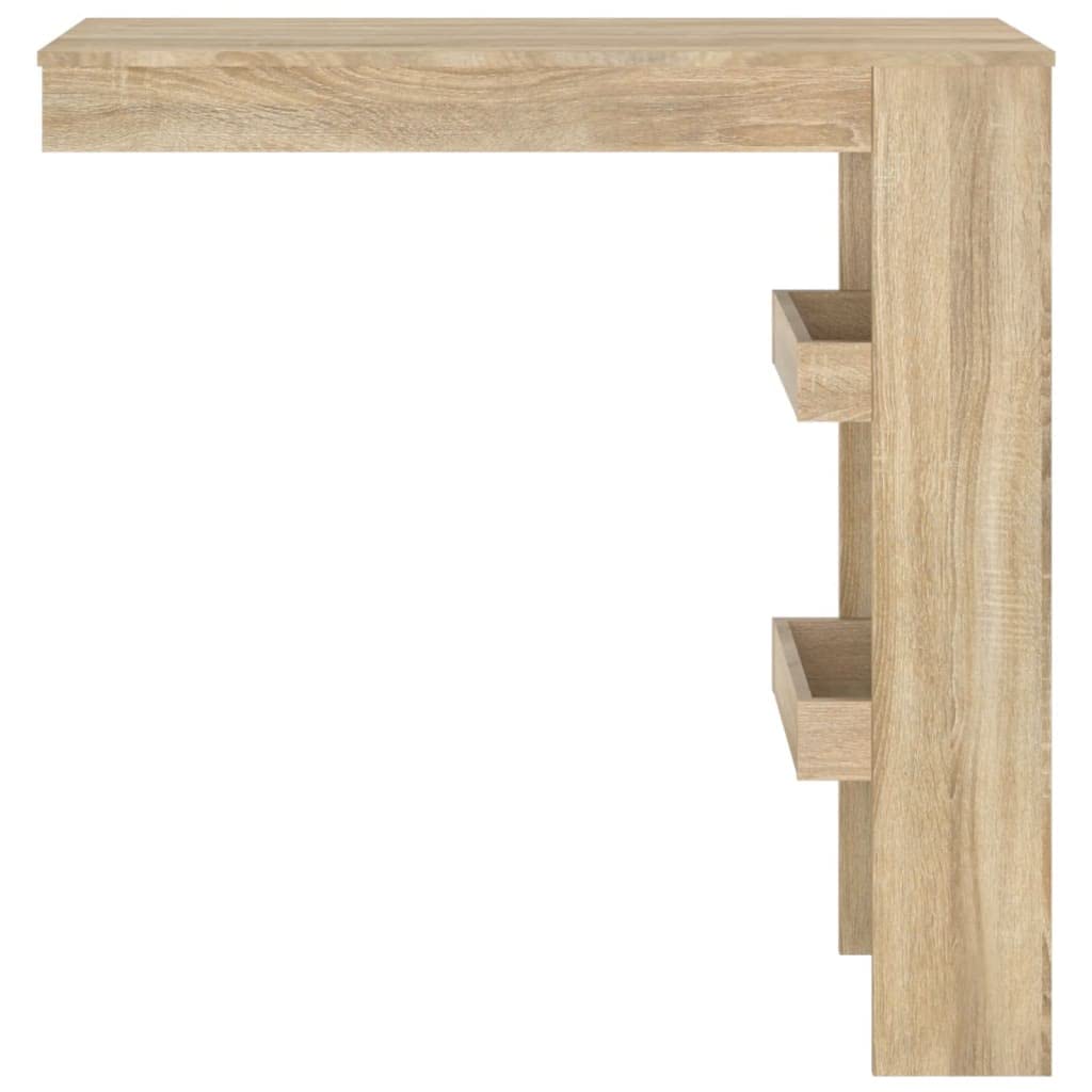 Mesa de pared de roble Sonoma, 102 x 45 x 103,5 cm, con espacio de almacenamiento para cocina, comedor, salón, ahorro de espacio, estable, moderno, rústico, para familia y loft
