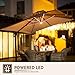 MEVBC 10 X 13 FT Cantilever Outdoor Patio Umbrella with Base Included Large Heavy Duty 360° Rotation Double Top Offset Rectangular Umbrellas with Led Lights for Backyard Outside Deck, Beige