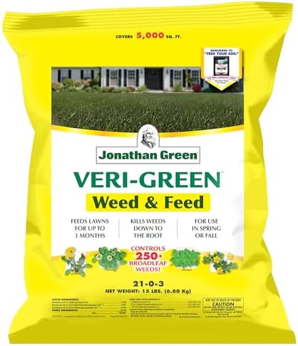 Jonathan Green (16002) Veri-Green Weed and Feed Lawn Fertilizer - 21-0-3 Grass Fertilizer & Weed Killer (5,000 Sq. Ft.)