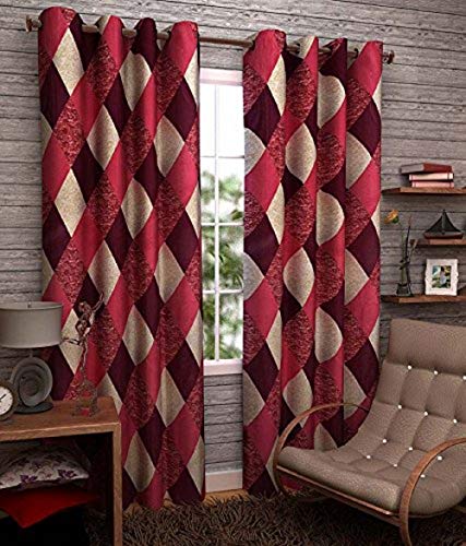 Image of Premium 1 Piece Eyelet Polyester Check (Maroon, 4 x 7)